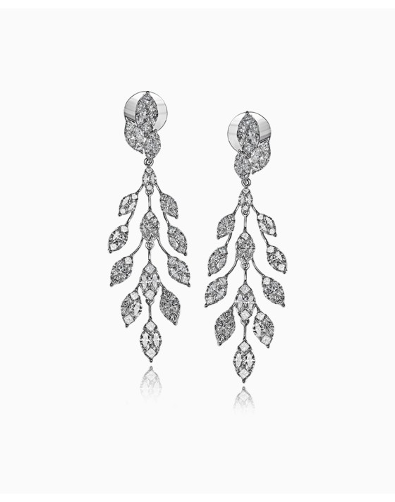 Silver Diamond Earrings