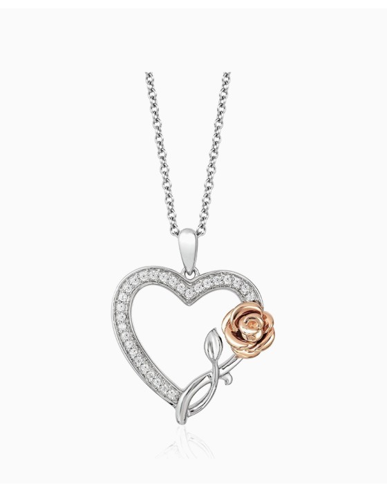 White gold heart drop earrings