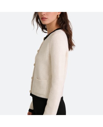 Women's Buttoned Color-Block Cardigan