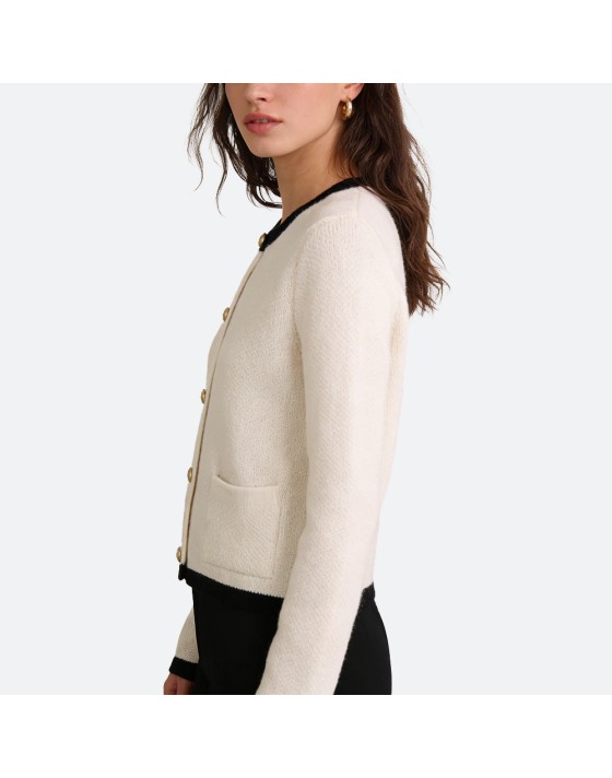 Women's Buttoned Color-Block Cardigan