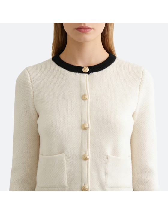 Women's Buttoned Color-Block Cardigan