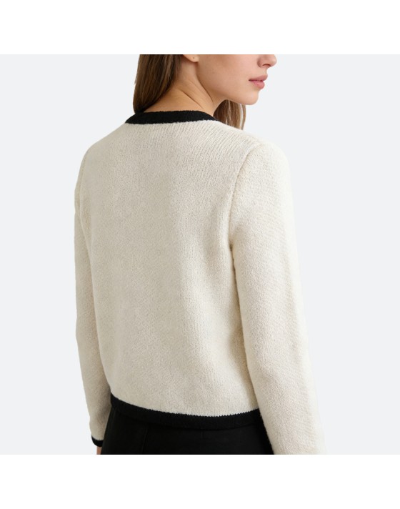 Women's Buttoned Color-Block Cardigan