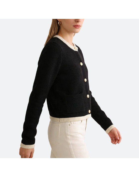 Women's Color-Block Loose Cardigan