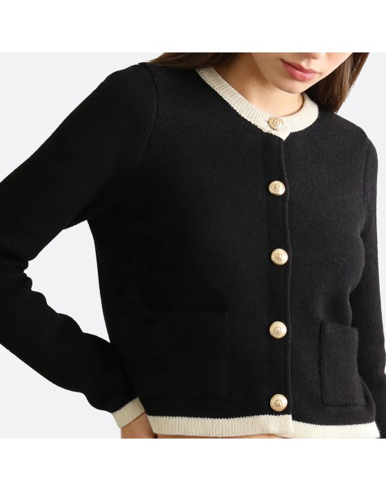 Women's Color-Block Loose Cardigan