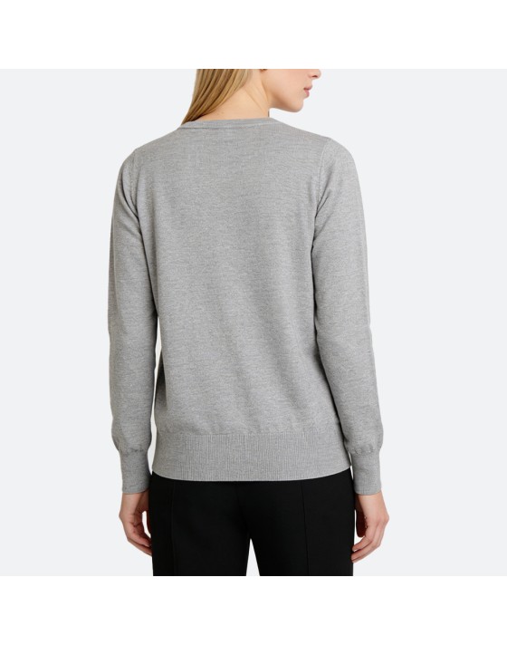 Grey knitted cotton cardigan