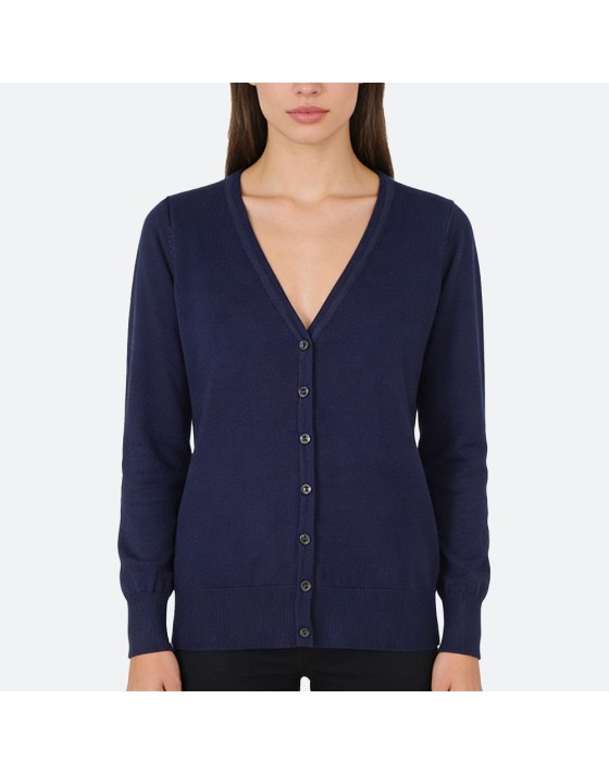 Blue Knit Cotton Cardigan