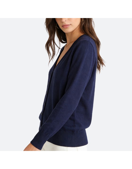 Blue Knit Cotton Cardigan