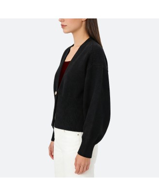 Solid Color Single-Breasted Cardigan