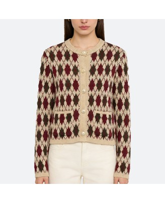 Diamond Pattern Knit Cardigan