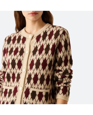 Diamond Pattern Knit Cardigan