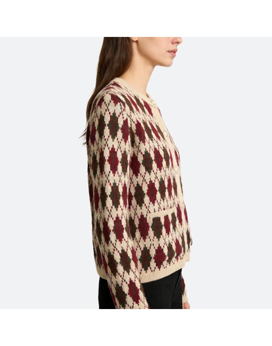 Diamond Pattern Knit Cardigan