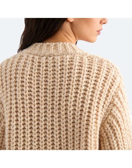 Thick Knit Single-Breasted Cardigan