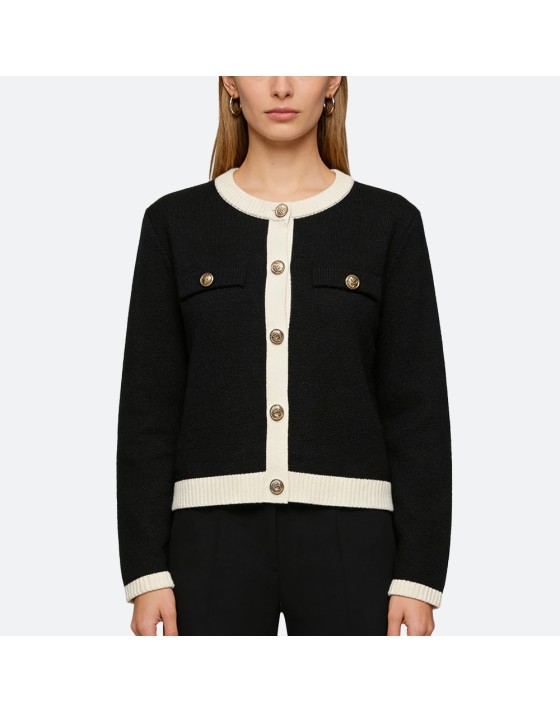 Solid Color Single-Breasted Cardigan