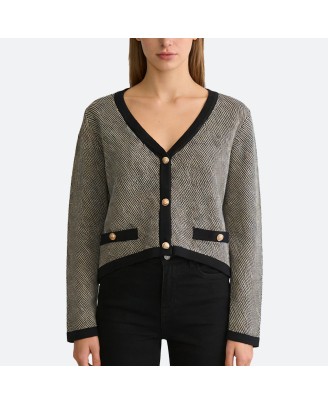 Women's pocket knit cardigan