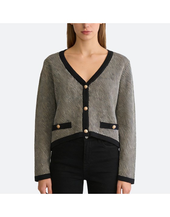 Women's pocket knit cardigan
