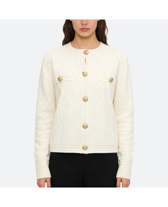 Slim-fit round neck cardigan