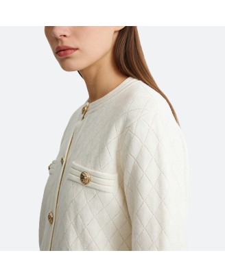 Slim-fit round neck cardigan