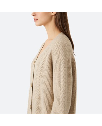 Loose-Fit Cashmere Knit Cardigan