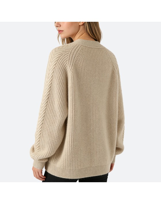 Loose-Fit Cashmere Knit Cardigan