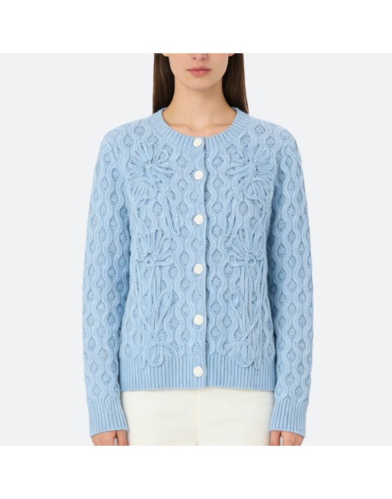 Openwork knit cardigan