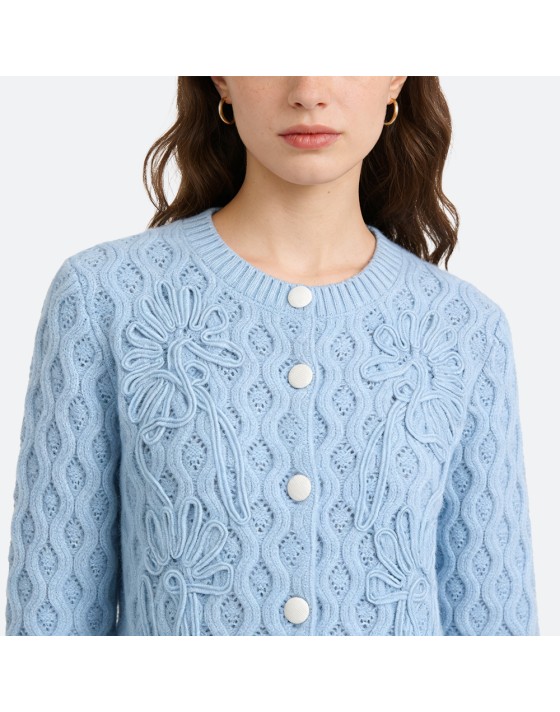 Openwork knit cardigan