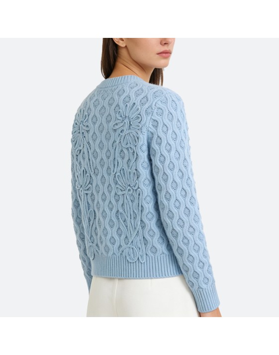 Openwork knit cardigan