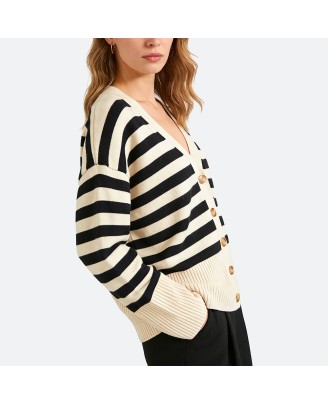 Striped Knitted Cardigan