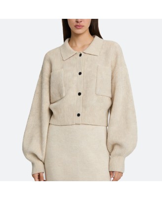 Lantern Sleeve Slim Cardigan