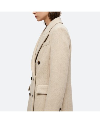 Solid Double-Breasted Coat