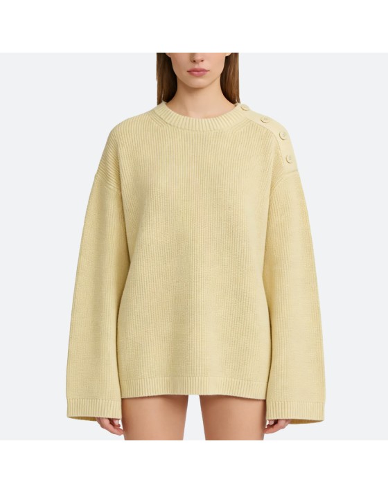 Wool Blend Crew Neck Pullover