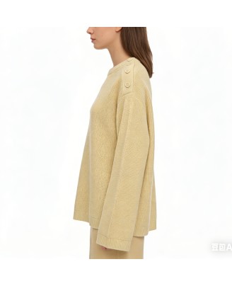 Wool Blend Crew Neck Pullover