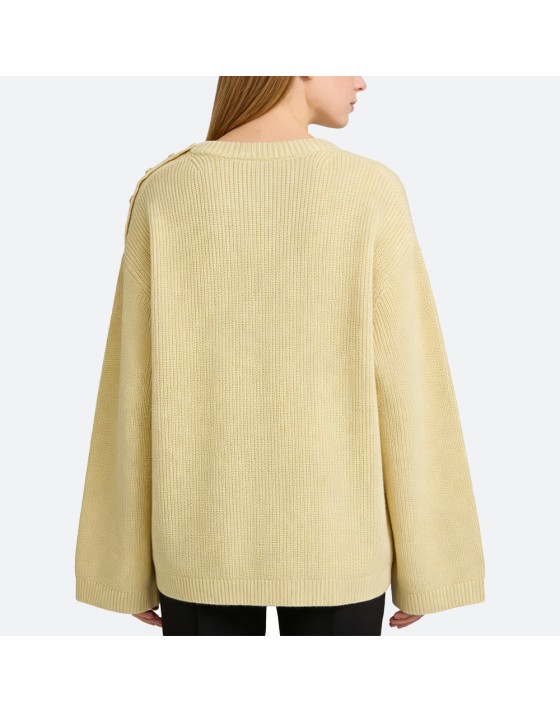 Wool Blend Crew Neck Pullover