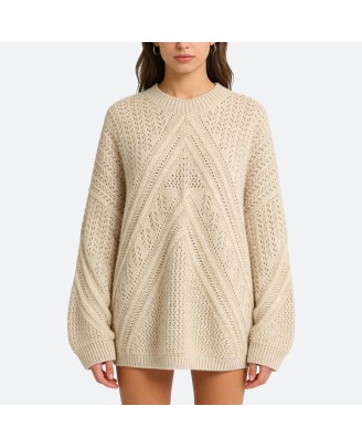 Openwork knit pullover