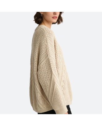 Openwork knit pullover
