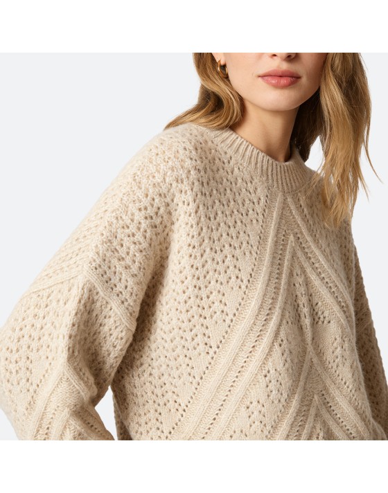 Openwork knit pullover