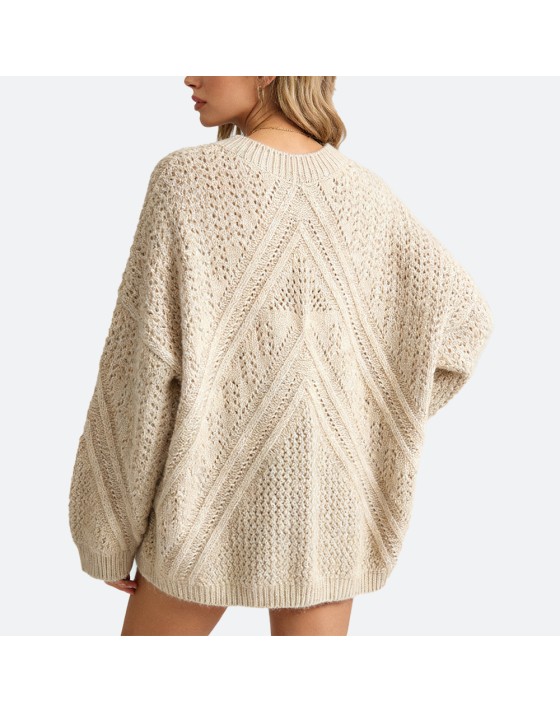 Openwork knit pullover