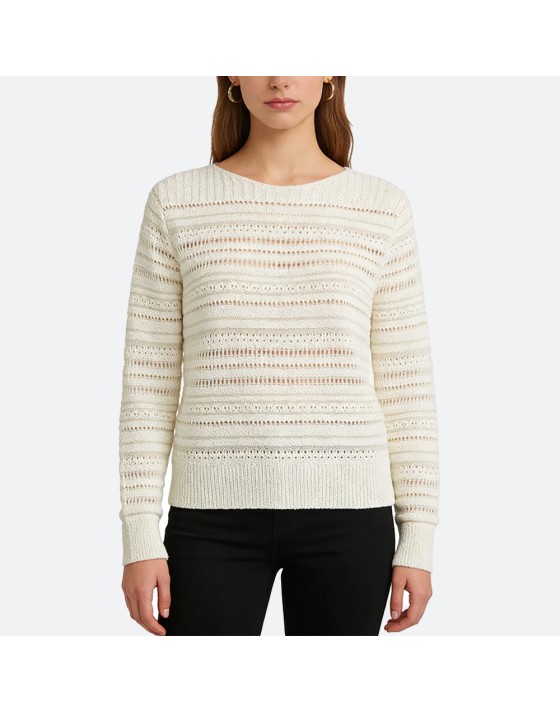 White Vintage Long Stripe Sweater White Vintage Long Stripe Sweater