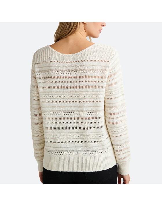 White Vintage Long Stripe Sweater White Vintage Long Stripe Sweater