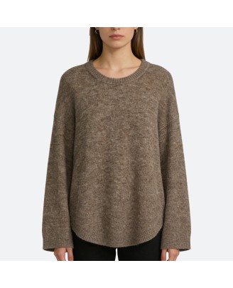 Ribbed Knit Wool Sweater