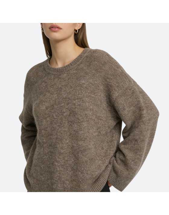 Ribbed Knit Wool Sweater