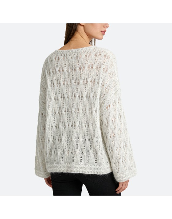 Crew Neck Hollow-Out Pullover Sweater Crew Neck Hollow-Out Pullover Sweater