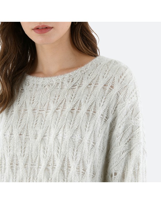 Crew Neck Hollow-Out Pullover Sweater Crew Neck Hollow-Out Pullover Sweater
