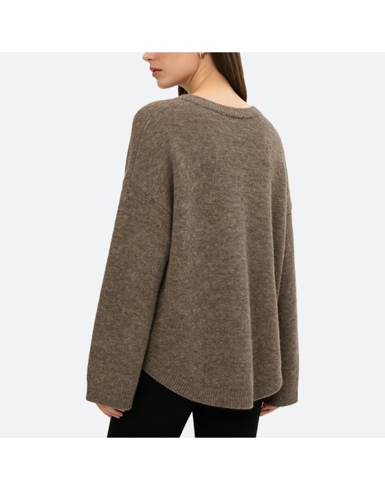 Ribbed Knit Wool Sweater