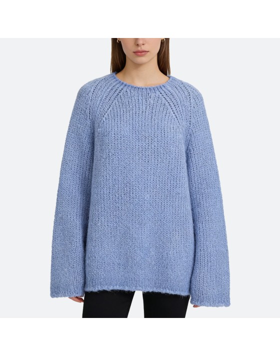 Long-Sleeve Chunky Knit Pullover