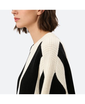 Asymmetric Striped Pullover