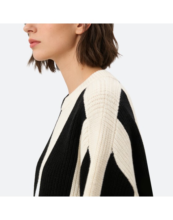 Asymmetric Striped Pullover