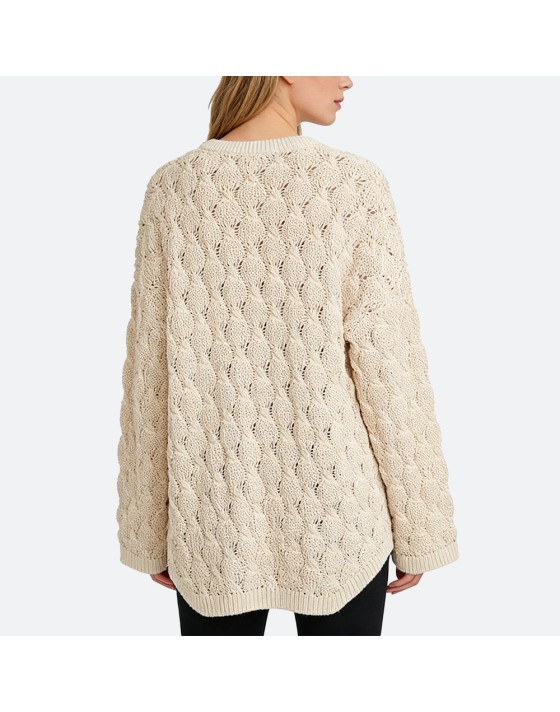 Crew Neck Cable Knit Sweater