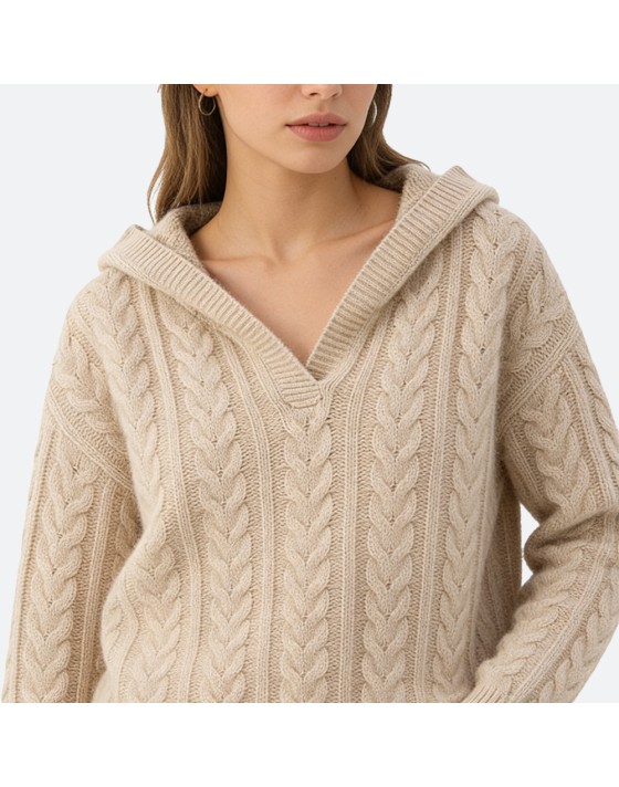 Women's Hooded Pullover Sweater