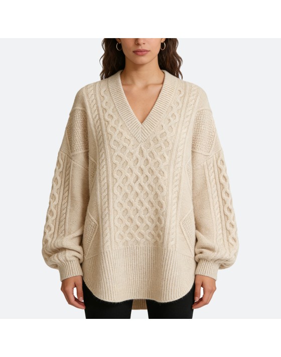 Women's V-neck pure cashmere sweater