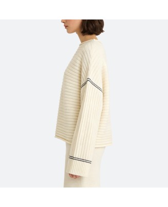 Casual Wool Wide-Sleeve Pullover